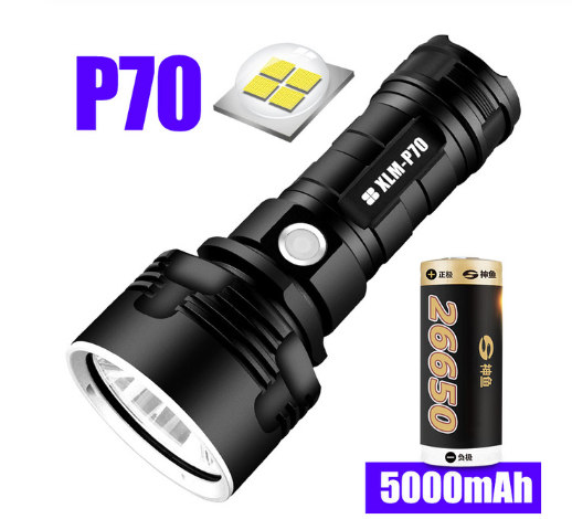 Rechargeable, Super Powerful 5000mAh LED Flashlight - Water-Resistant