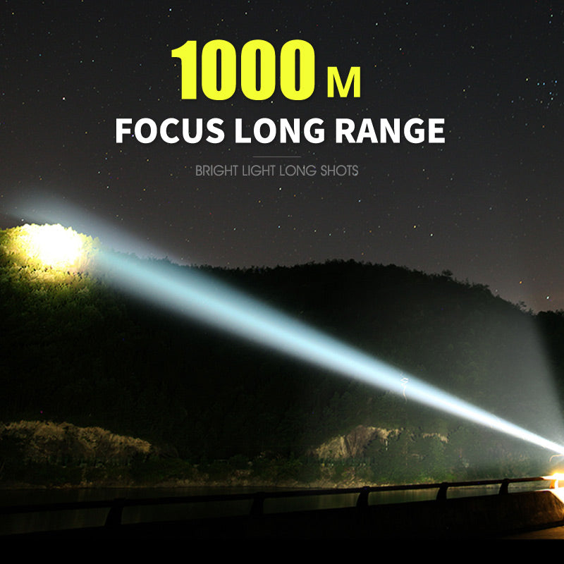 Rechargeable, Super Powerful 5000mAh LED Flashlight - Water-Resistant