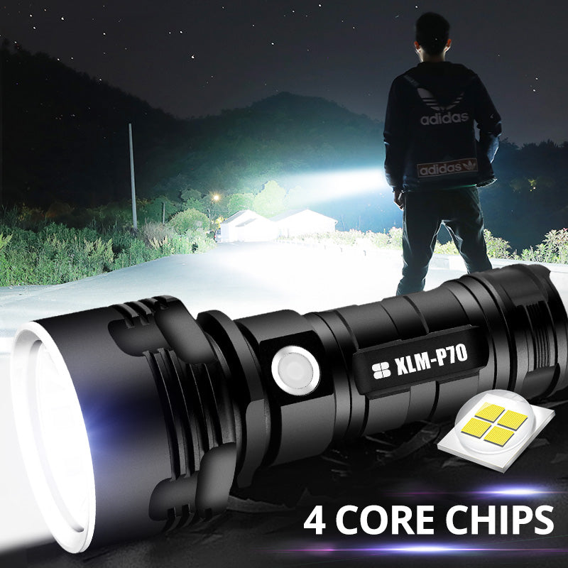 Rechargeable, Super Powerful 5000mAh LED Flashlight - Water-Resistant